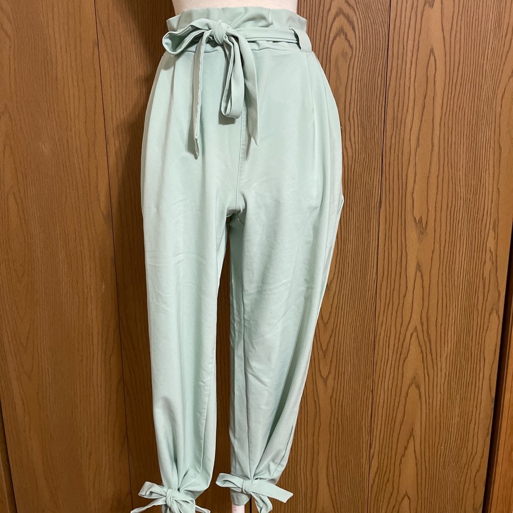 Mint Green Paperbag Pants